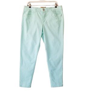 Democracy Women's Ab Technology Skinny Jeans Pants Mint Green Size 14 Stretch